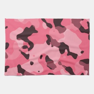 Paño De Cocina Camo rosa rosado; camuflaje