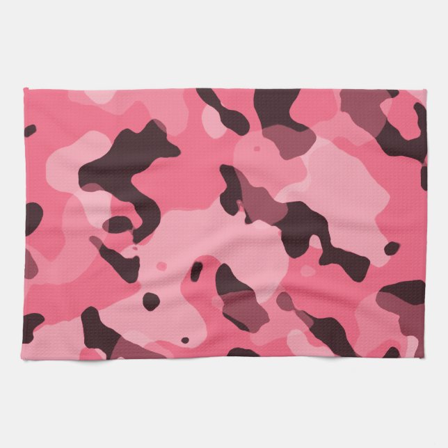 Paño De Cocina Camo rosa rosado; camuflaje (Horizontal)
