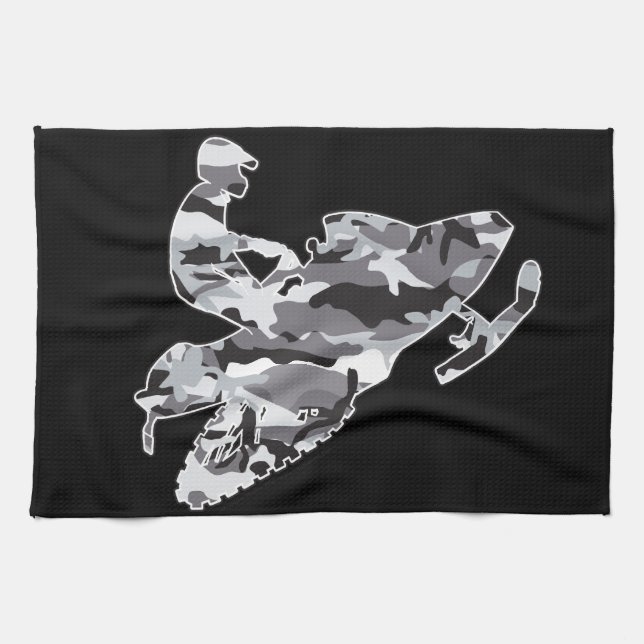 Paño De Cocina Camoflage gris Snowmobiler (Horizontal)