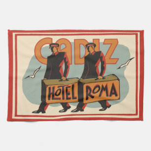 Paño De Cocina Campaneros de hotel vintage Hotel Roma, Cádiz, Esp