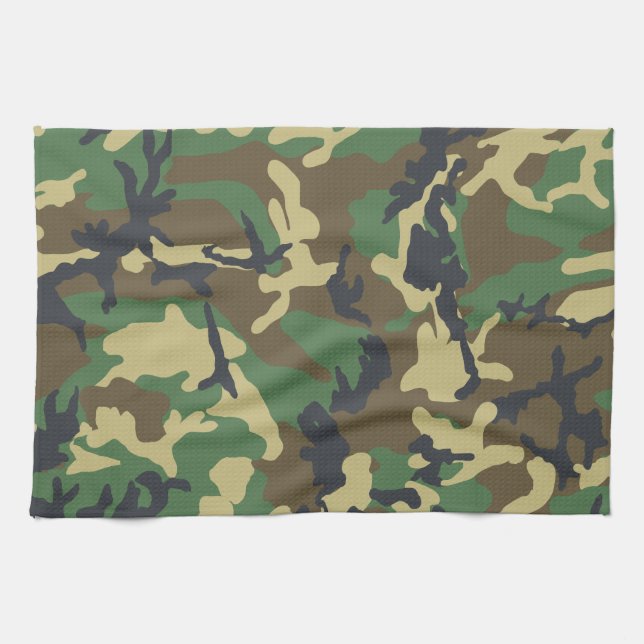 Paño De Cocina Camping de patrón de camuflaje de la Marina Verde (Horizontal)