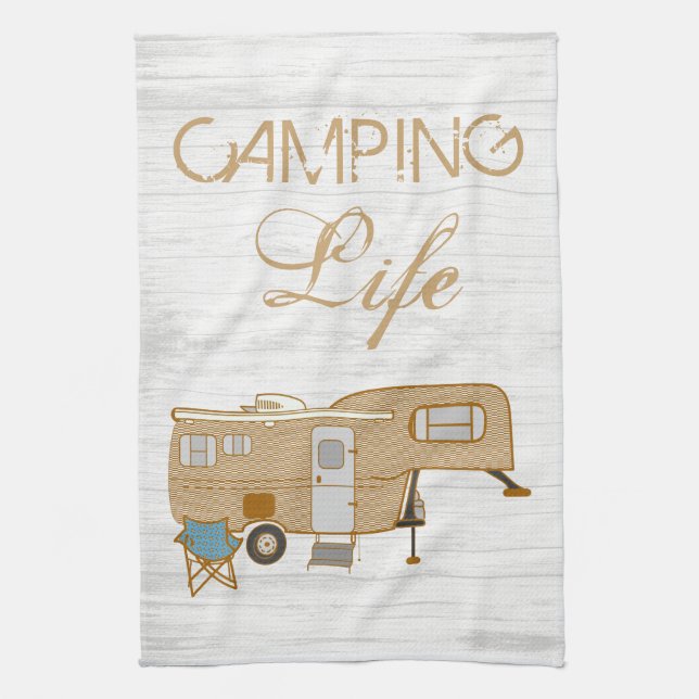 Paño De Cocina Camping Life Saying 5Wheel RV Camper (Vertical)