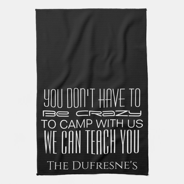 Paño De Cocina "Camping Loco" Personalizado  (Vertical)