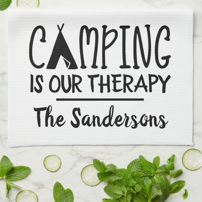 Paño De Cocina Camping Rústico es nuestro nombre de familia de ca (Doblado)