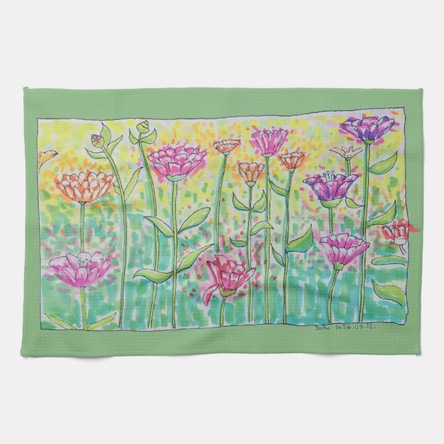 Paño De Cocina Campo de Flores (Horizontal)