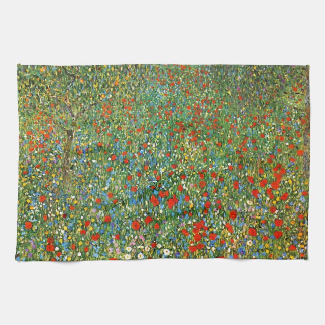 Paño De Cocina Campo de la amapola de Gustavo Klimt (Horizontal)