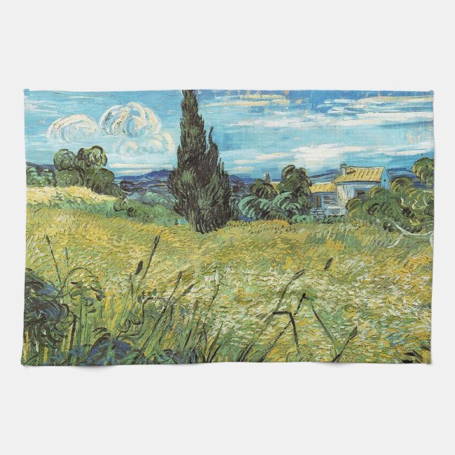 Paño De Cocina Campo de Trigo Verde Vincent van Gogh (Horizontal)
