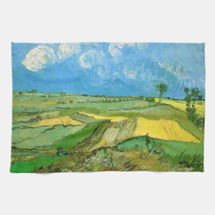 Paño De Cocina Campos de trigo de Van Gogh en Auvers bajo un ciel