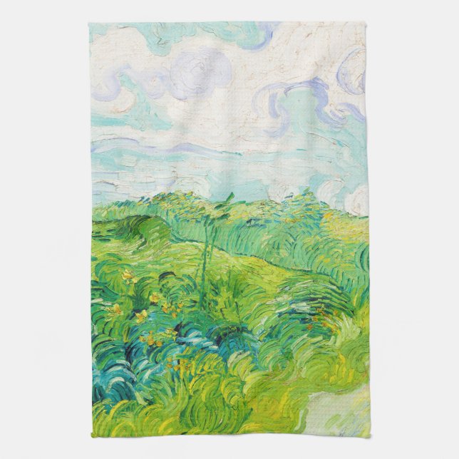 Paño De Cocina Campos de Trigo Verde, Van Gogh (Vertical)