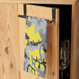 Paño De Cocina Camuflaje amarillo y gris, ejército, ejército