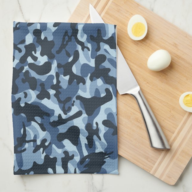 Paño De Cocina Camuflaje azul (Doblado Cuarto)