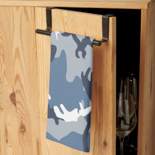 Paño De Cocina Camuflaje azul de nieve en invierno, ejército