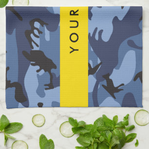 Paño De Cocina Camuflaje azul marino Tu nombre Personaliza