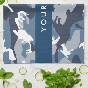 Paño De Cocina Camuflaje Azul Nieve de Invierno Personaliza tu no
