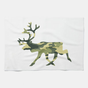 Paño De Cocina Camuflaje de bosques de renos/caribú/camo