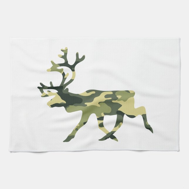 Paño De Cocina Camuflaje de bosques de renos/caribú/camo (Horizontal)