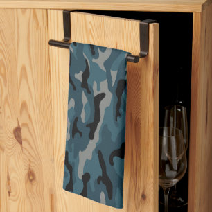 Paño De Cocina Camuflaje de camo azul nocturno