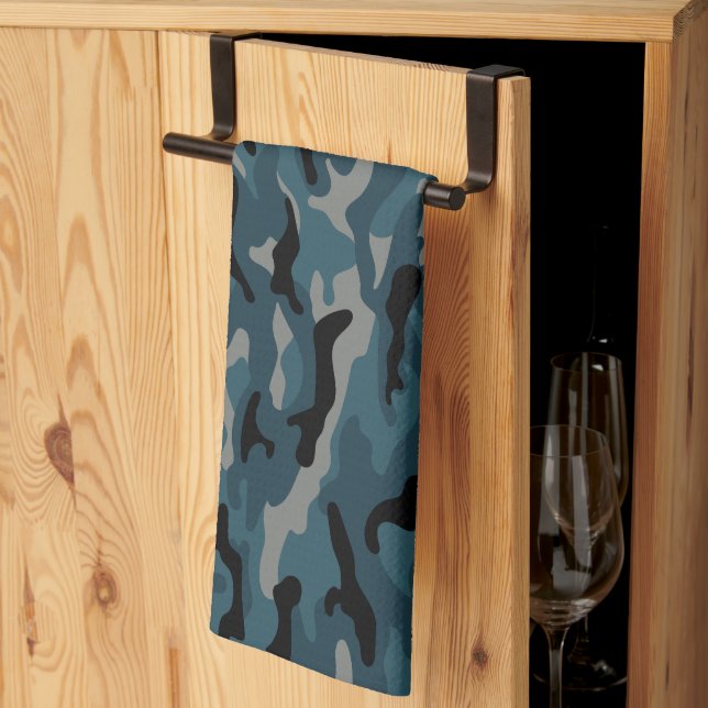 Paño De Cocina Camuflaje de camo azul nocturno (Pliegue de tercios)