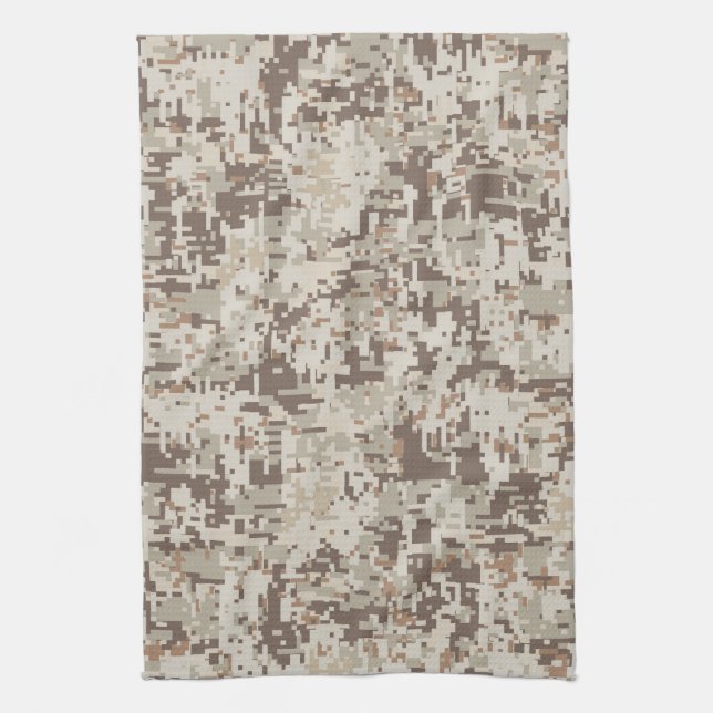 Paño De Cocina Camuflaje digital estilo beige desierto (Vertical)