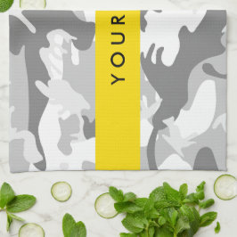 Paño De Cocina Camuflaje Gris Nieve de Invierno Personaliza tu no