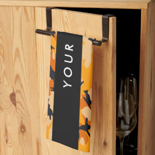 Paño De Cocina Camuflaje naranja Su nombre Personaliza