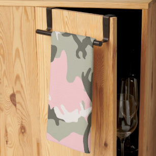 Paño De Cocina Camuflaje rosa y verde, militar, militar