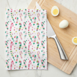 Paño De Cocina Caña de Caramelo Moderna Multicolor