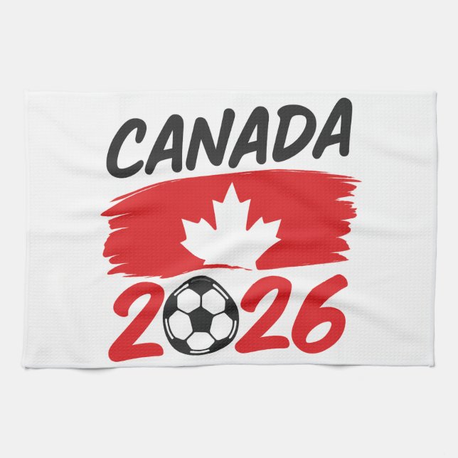Paño De Cocina Canada 2026 Soccer Fan Design with Maple Leaf (Horizontal)