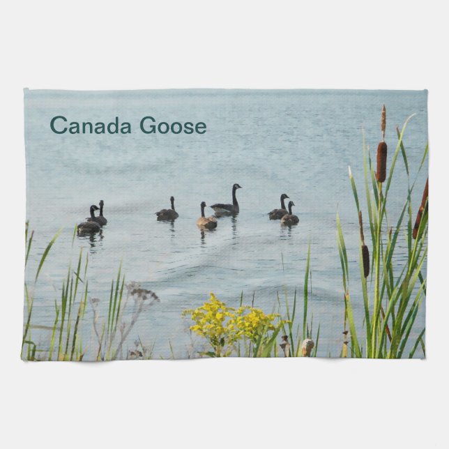 Paño De Cocina Canadá Geese Y Cattails (Horizontal)