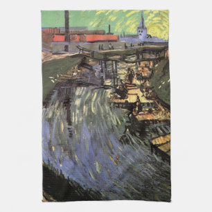 Paño De Cocina Canal con mujeres lavando por Vincent van Gogh