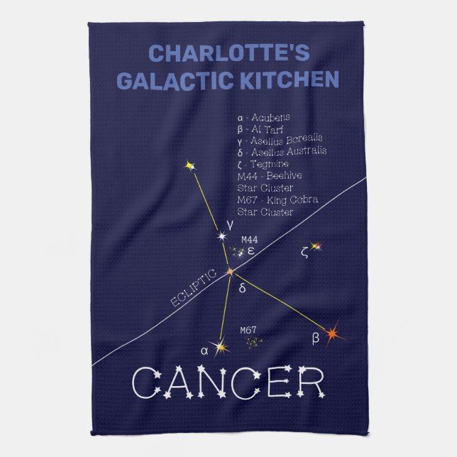 Paño De Cocina Cáncer de Constelación Zodiaca (Vertical)