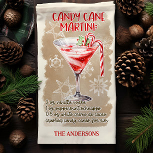 Paño De Cocina Candy Cane Martini Navidades Receta de cócteles