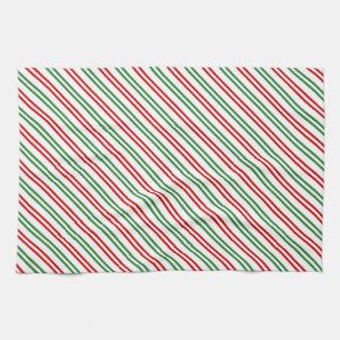 Paño De Cocina Candy Cane Navidades Strips Red Green
