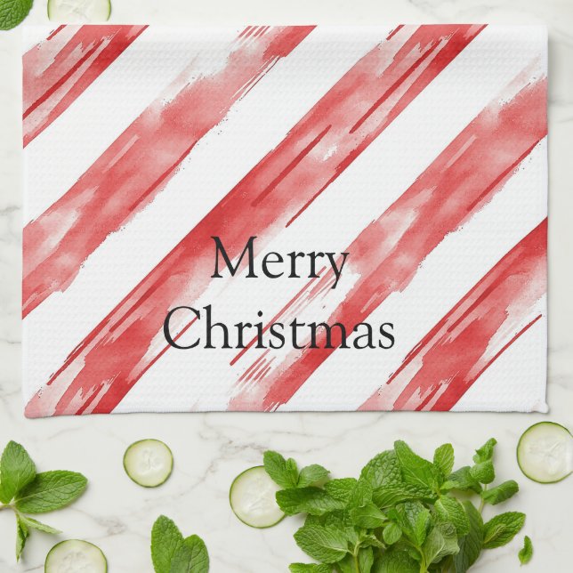 Paño De Cocina Candy Cane Red Stripes Navidades (Doblado)