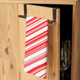 Paño De Cocina Candy Canes Xmas Festividad Blanca Roja 4Lyn