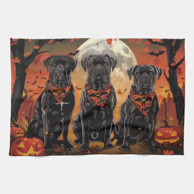 Paño De Cocina Cane Corso Halloween Spooky (Horizontal)