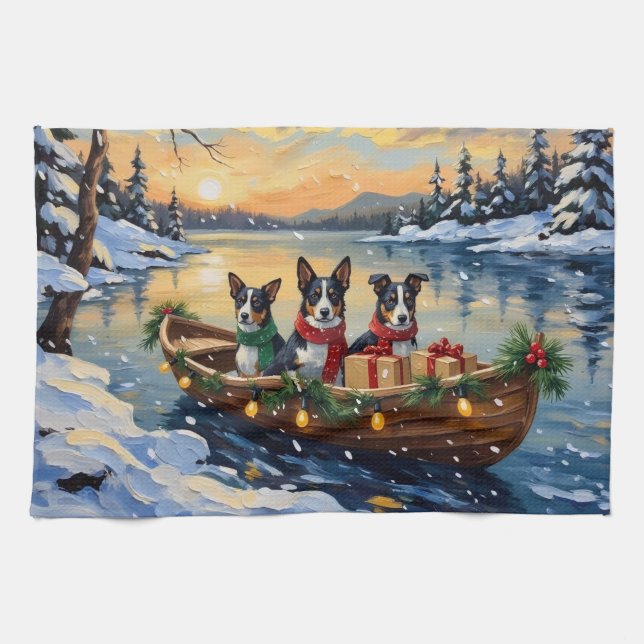 Paño De Cocina Cane Corso Navidad Barco Fiesta (Horizontal)