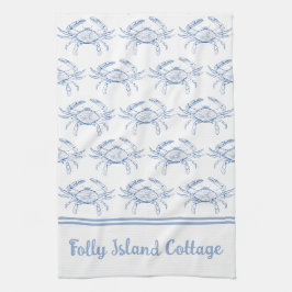 Paño De Cocina Cangrejo blanco y azul precoz personalizado