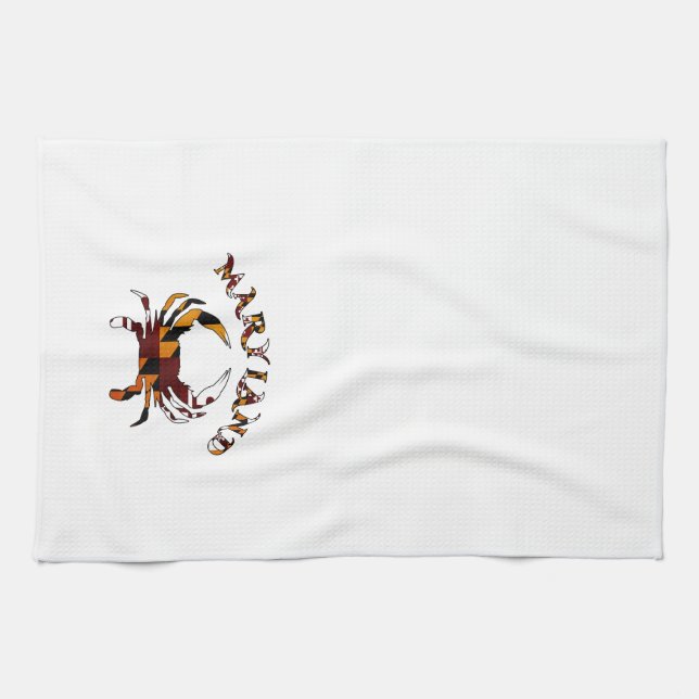 Paño De Cocina Cangrejo de la bandera de Maryland (Horizontal)