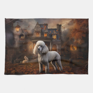 Paño De Cocina Caniche de Halloween aterrador