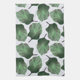 Paño De Cocina Canna Tropicanna Tropical Leaves, Verde