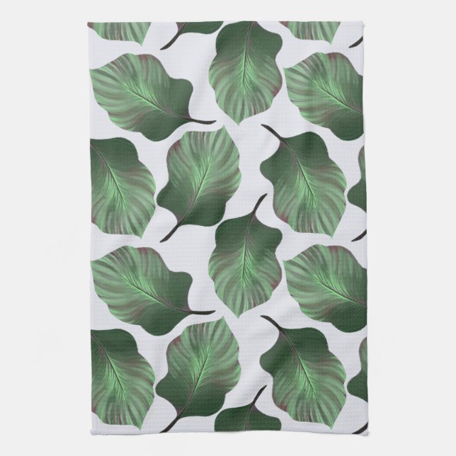 Paño De Cocina Canna Tropicanna Tropical Leaves, Verde (Vertical)