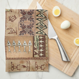 Paño De Cocina Canoa de vela hawaiana y petroglifo Tapa 