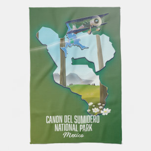 Paño De Cocina Cañón del Sumidero, mapa de México