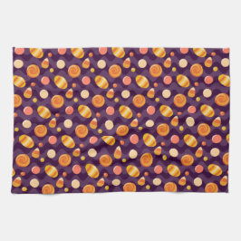 Paño De Cocina Cañones de maíz dulce de Halloween en morado