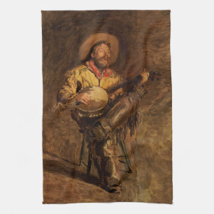 Paño De Cocina Cantando vaquero antiguo por Thomas Eakins