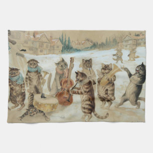 Paño De Cocina Canto de gatos Carol por Louis Wain