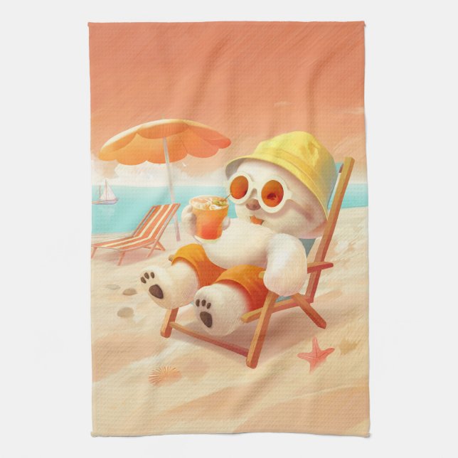 Paño De Cocina Canto sonriente - Modo playa activado (Vertical)