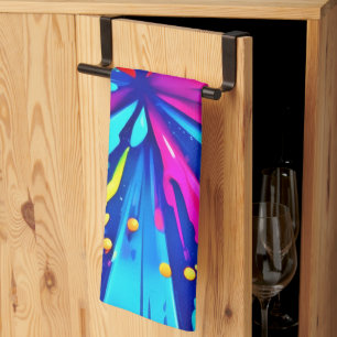 Paño De Cocina Caos colorido: pintura salpicada: arte abstracto