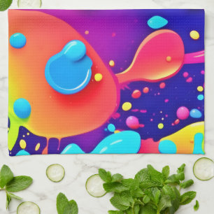 Paño De Cocina Caos de color fluido: arte digital dinámico